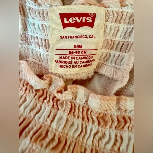 Levi's Pink Gingham Girls Jumpsuit - Picture 5 of 5